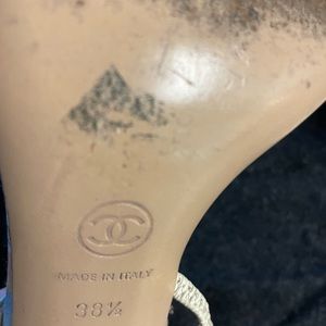 Chanel silk sling backs